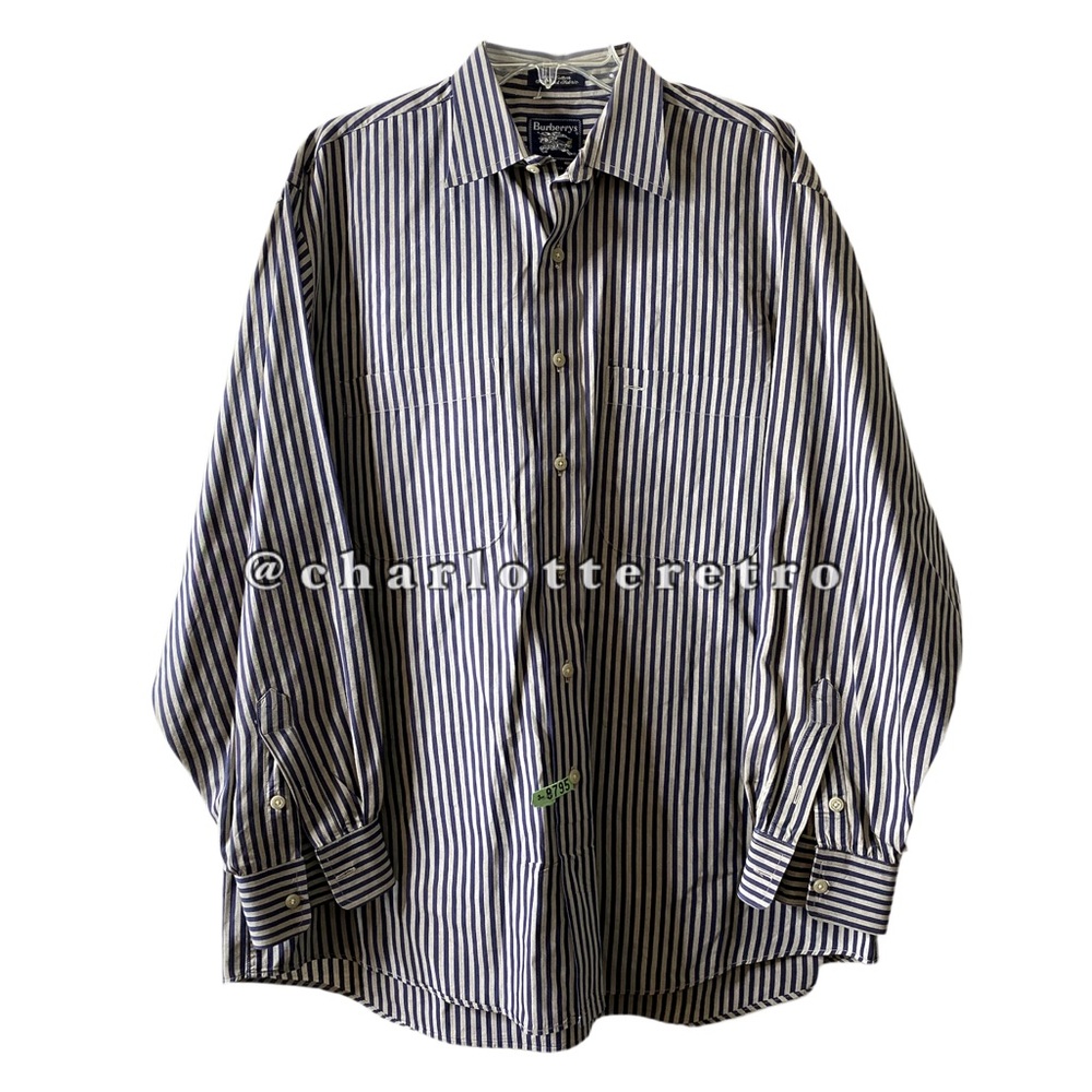 80s vtg Burberrys Striped Button Down • USA